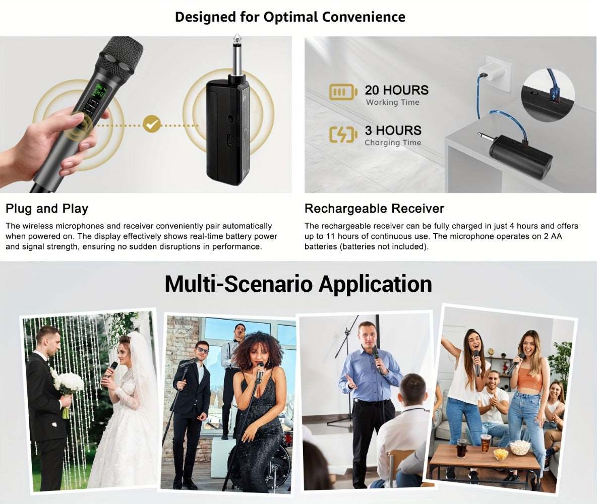 Portable PA Speaker, Dark Gray, Wireless, Dynamic, Dual, Microphones for Parties detail image - detail view 9