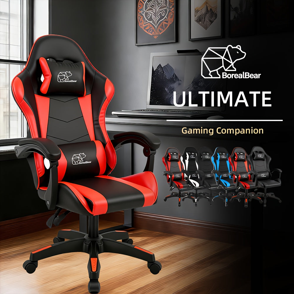 Gaming Chair shown in the Black-Red-No Footrest option