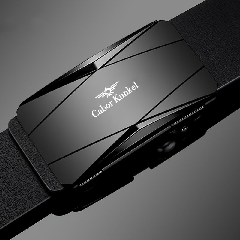 Men's Belt - 's Leather Automatic Buckle Genuine Cowhide No-Hole Ratchet Dress for - product detail view 7