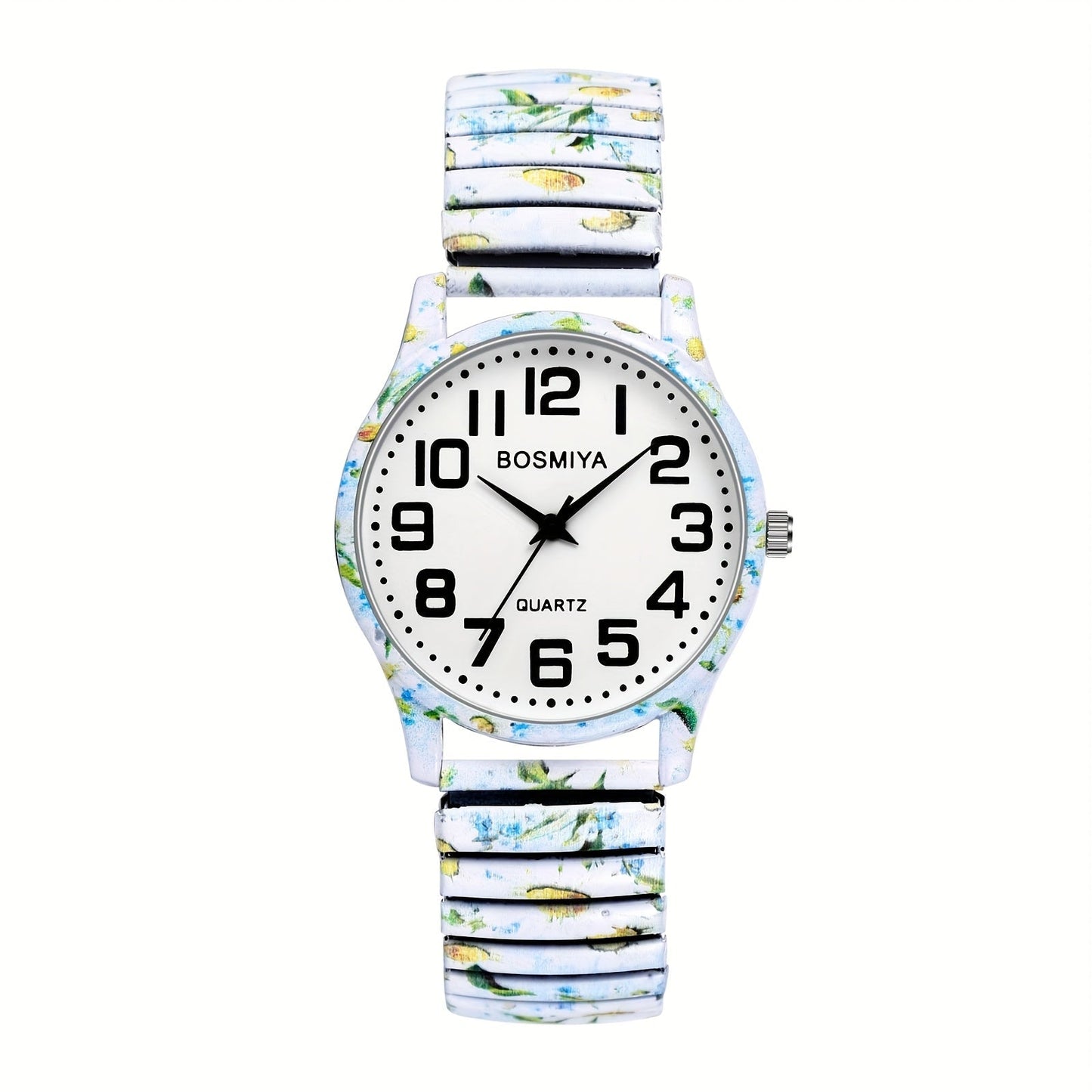 Women's Quartz Watch - Boho for Stretch Stainless Steel Strap, Large Arabic Numeral Dial - product detail view 41