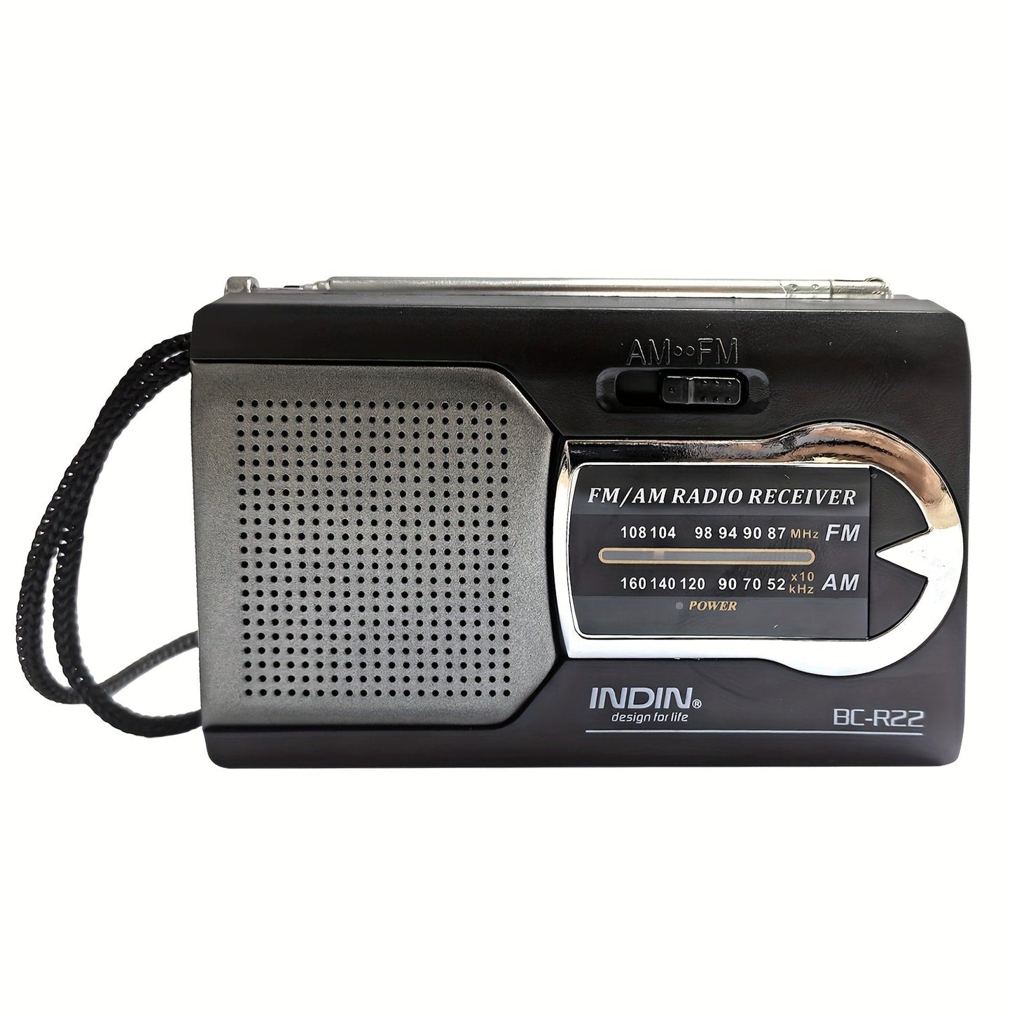 Portable AM FM Shortwave Radio with VFD Display, 21-Inch Antenna Long-Range Reception, AA Battery or DC Powered