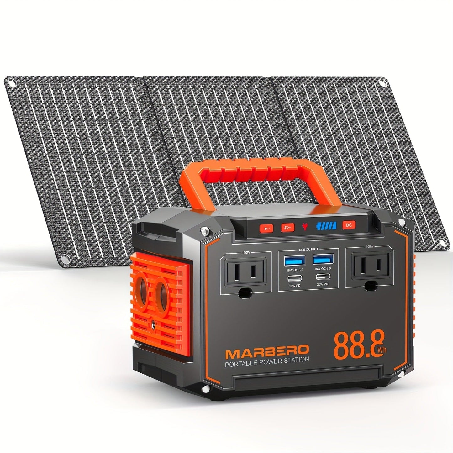 Portable Power Station 88.8Wh, 111Wh or 237Wh with AC, USB-C, USB-A, DC and Solar Panel Options