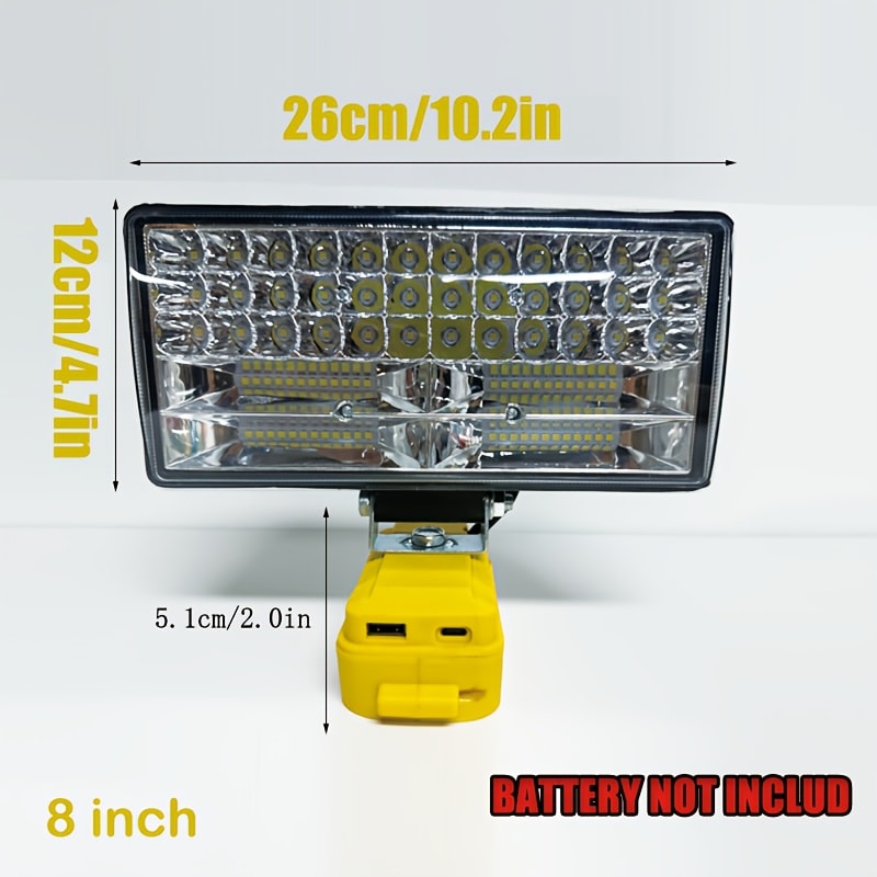 LED Work Light Compatible with DeWalt 20V Battery - 18W/84W Adjustable Floodlight for Entryways, Bedrooms and Living Spaces