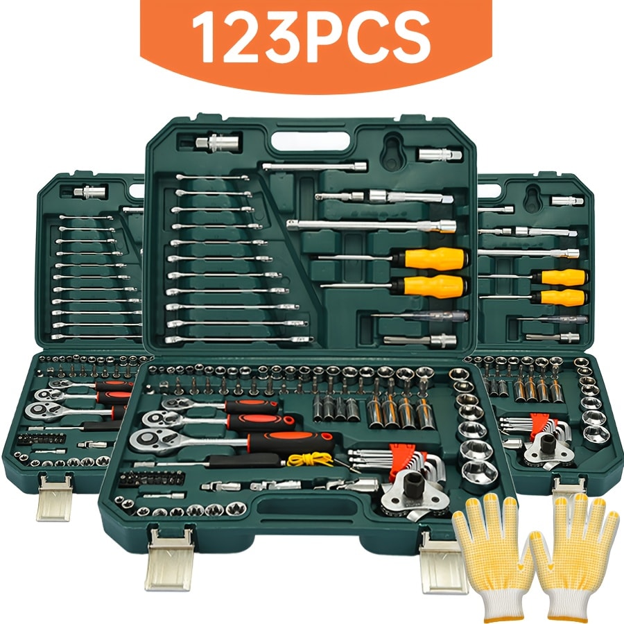 Ratchet Socket Wrench Set with Handle – 50/53/96/123/218/999PCS | 3/8" Drive CR-V Steel | Metric & Imperial Sizes | Car Maintenance