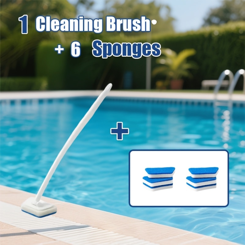 Shower Cleaning Brush Set Replaceable Heads – Bathtub Scrubber, Wall Tile Brush, Window Glass Cleaner & Floor Brush