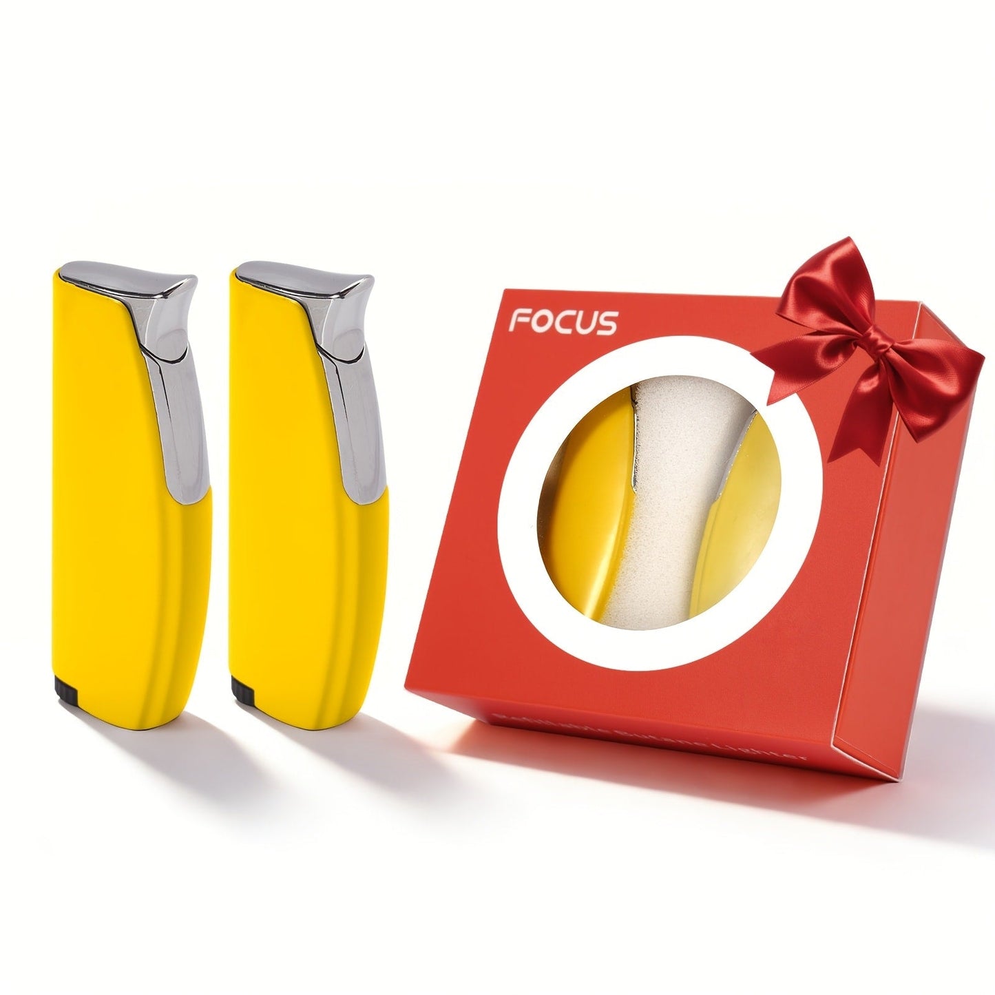 Windproof Lighter 2-Pack, Slim Portable Pocket Lighter with Mirror Finish, Refillable Butane Flame