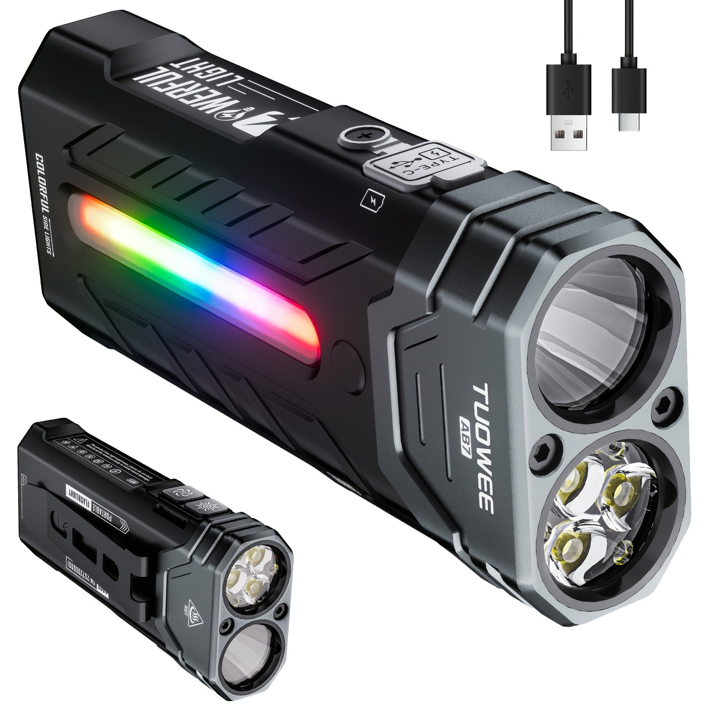 High Lumen Flashlight 5000 Lumen Ultra Bright, High- Battery Long Runtime USB Rechargeable