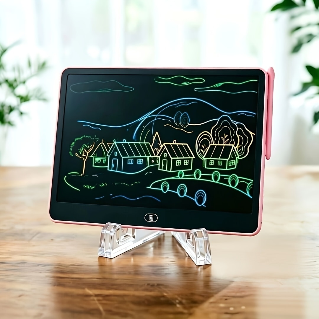 LCD Doodle Board 16 Inch with Stand, Flexible Screen Eye Protection, Portable Educational Drawing Toy for Kids & Adults
