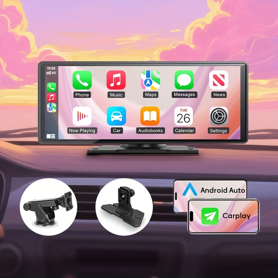 Wireless CarPlay & Android Auto Car Display – 7" & 10.62" HD Touchscreen, GPS Navigation, 1080P Reversing Camera, Dashcam, Mirror Link