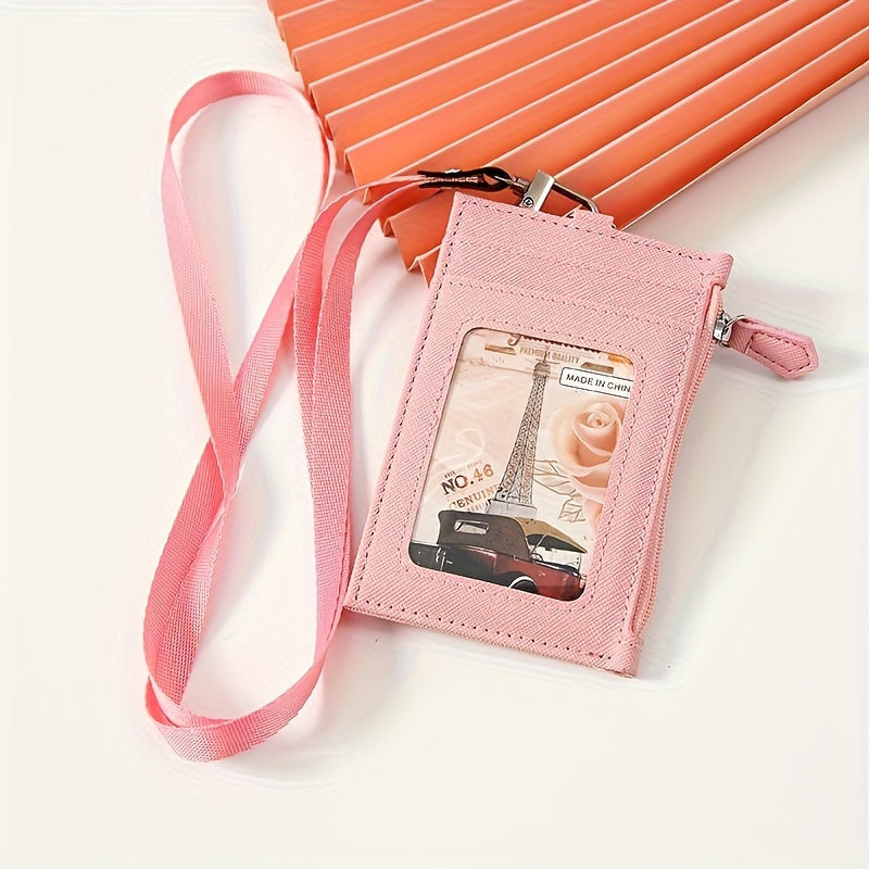 Women's Wallet – Lanyard Card Holder Faux Leather – front view - product view 11