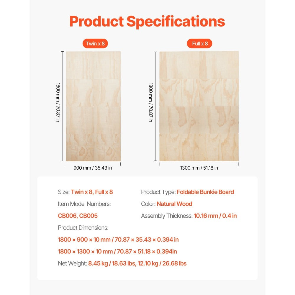 0.4-Inch Foldable Bunkie Board with Tool-Free Assembly for Bedroom detail image - detail view 15