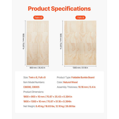 0.4-Inch Foldable Bunkie Board with Tool-Free Assembly for Bedroom detail image - detail view 15