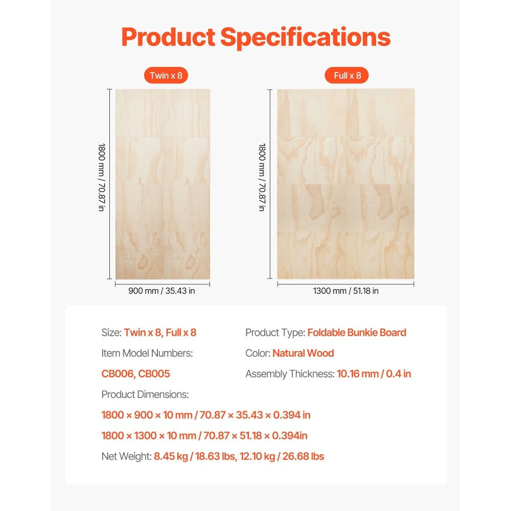 0.4-Inch Foldable Bunkie Board with Tool-Free Assembly for Bedroom detail image - detail view 5