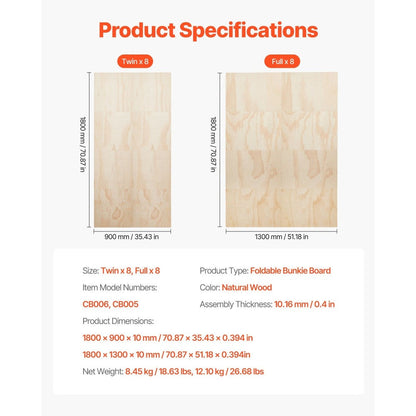 0.4-Inch Foldable Bunkie Board with Tool-Free Assembly for Bedroom detail image - detail view 5