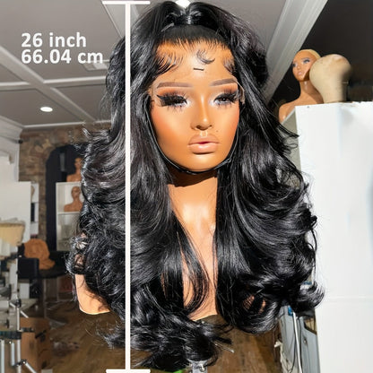 Body Wave Lace Front Wig 13x4 HD Transparent Lace 30 Inch Human Hair Glueless Bye Bye Knots Pre, for Home, Travel and Salon Hair Styling