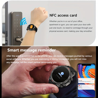Smartwatch GPS NFC for Men – AI Voice Calling, 360×360 HD Screen, Built-in Compass, Motion Trajectory, Heart Rate Sleep Fitness