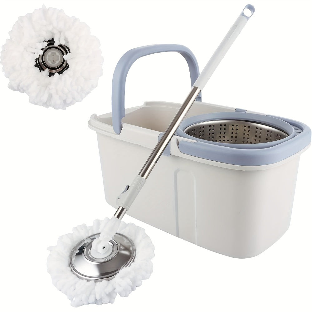 Spin Mop and Bucket Set with Wringer 360 Degree Spinning Self-Wringing Mop 4 Microfiber Mop for Bath Time, Home Spa and Personal Care