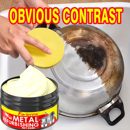 Metal Polishing Paste with Sponge Chrome & Stainless Steel Polish Gloss Agent No Residue for Entryways, Bedrooms and Living Spaces