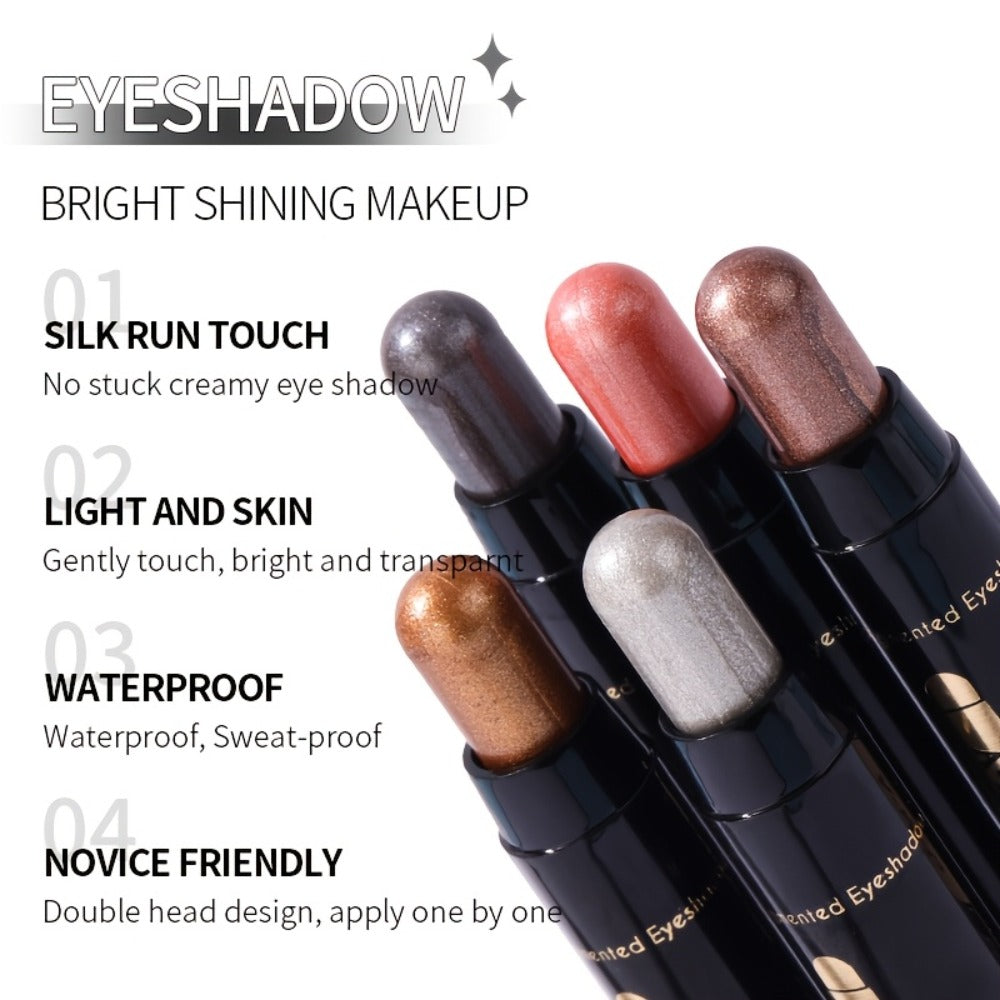 Waterproof Eyeshadow Pencil Set 6 Colors, Metallic & Matte Glitter Highlight Eyeliner Crayons, Smudge-Proof Eye Makeup