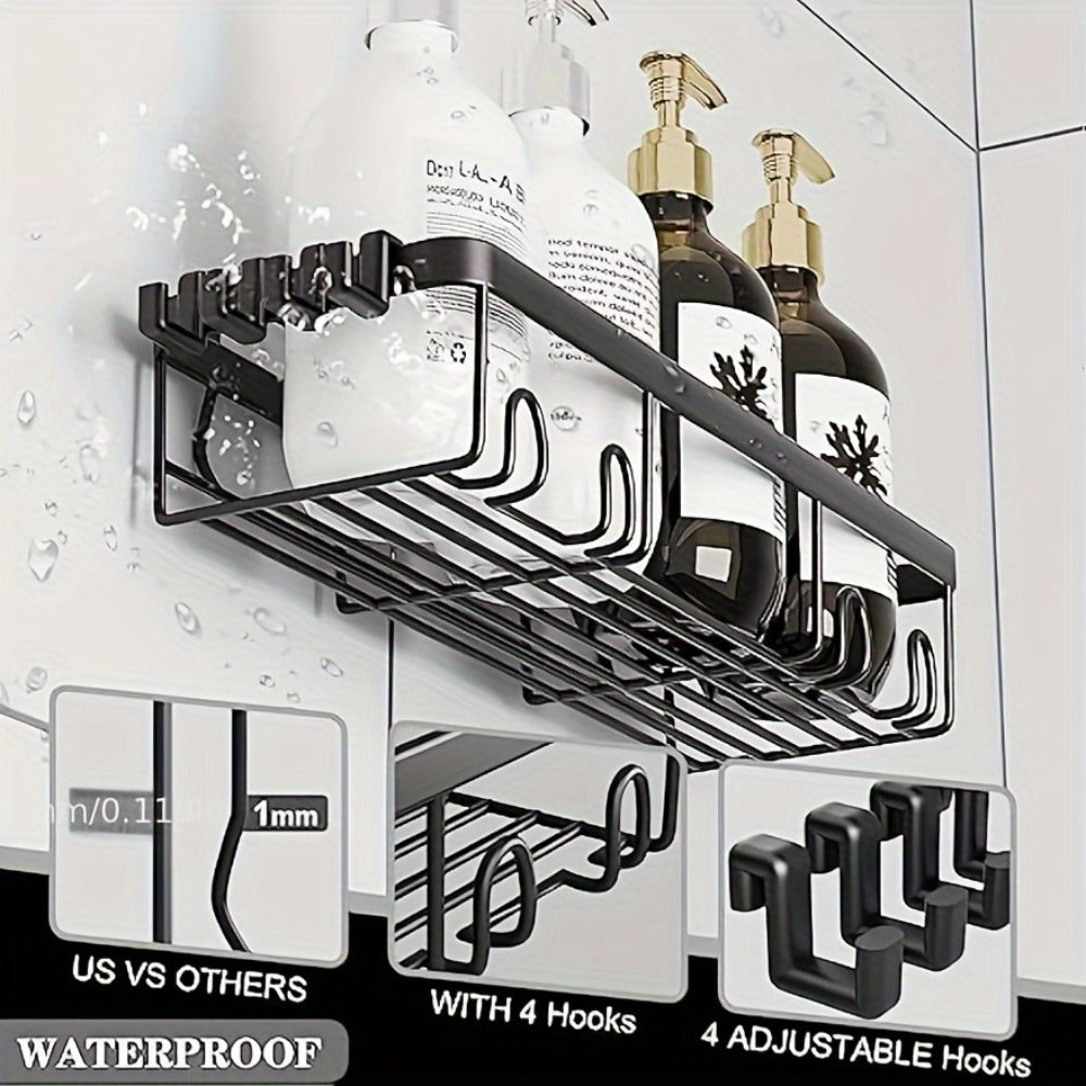Shower Caddy Organizer 5 Pack Adhesive Rustproof Stainless Steel Shower Shelves with Soap Holder No Drilling Bathroom Storage Rack