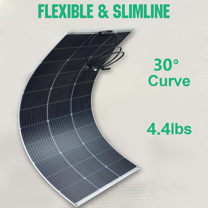 Flexible Solar Panel 125W 18V 18BB Monocrystalline Solar Cell Bendable 30 Degree Ultra-Thin for 12V for Garden, Patio and Yard Use