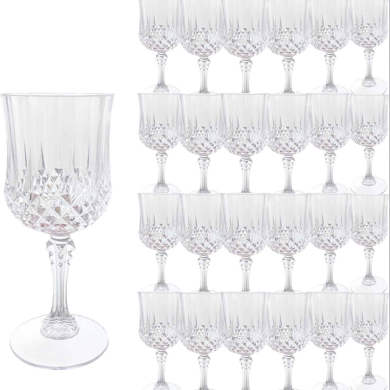 Plastic Wine Glasses 24 Pack 7oz for Home Cooking, Dining and Outdoor Meals, with the Listed Configuration