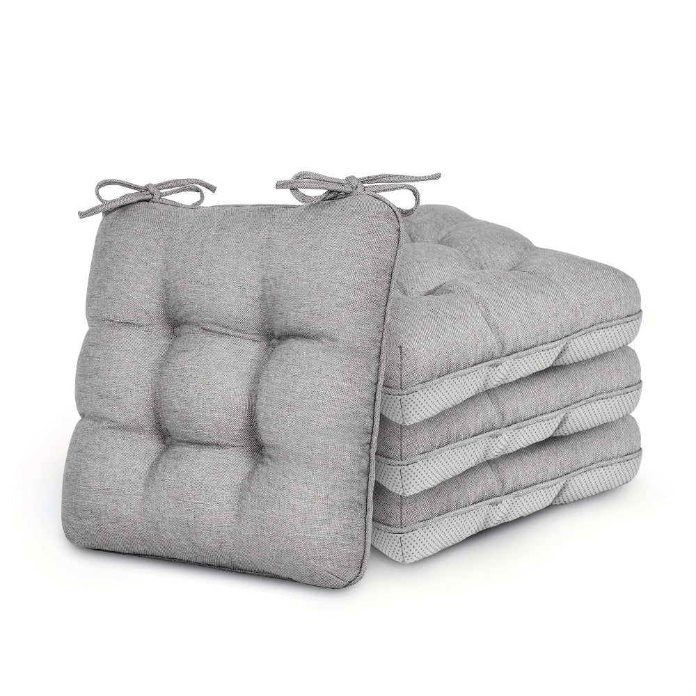 Memory Foam Chair Cushions 4/8 Pack, Non-Slip Seat Pads for Dining Chairs, Kitchen, Office & Patio – Indoor Outdoor Chair Pads M/L Size