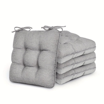 Memory Foam Chair Cushions 4/8 Pack, Non-Slip Seat Pads for Dining Chairs, Kitchen, Office & Patio – Indoor Outdoor Chair Pads M/L Size