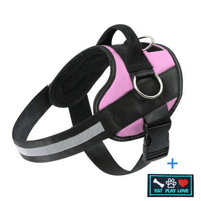 Reflective-Trim Dog Harness in Seven Colors and XS–XXL with Chest Band, Back Ring and Top Handle