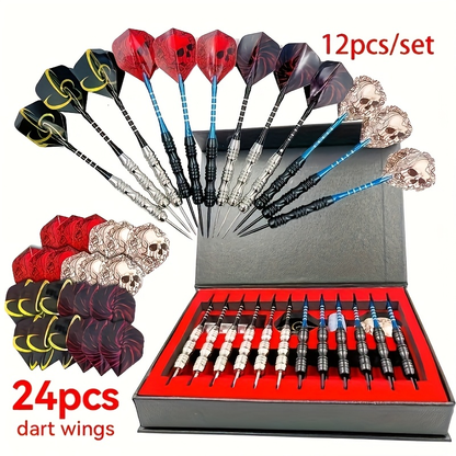 Professional Darts Set with Iron Tips, PET Shafts & Gift Box – Complete Dart Set for Training & Competition