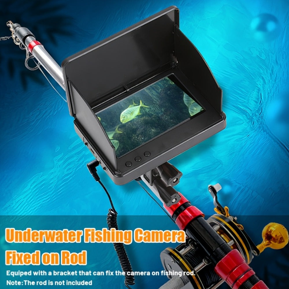 Underwater Fishing Camera 4.3-Inch HD Display with Night Vision & Triple Light Shielding, Portable Fish Finder with Bait Monitor