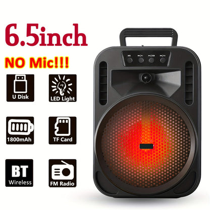 8-Inch Bluetooth Party Speaker with LED Lights & Wired Microphone, TWS Stereo Bass Boost, FM Radio