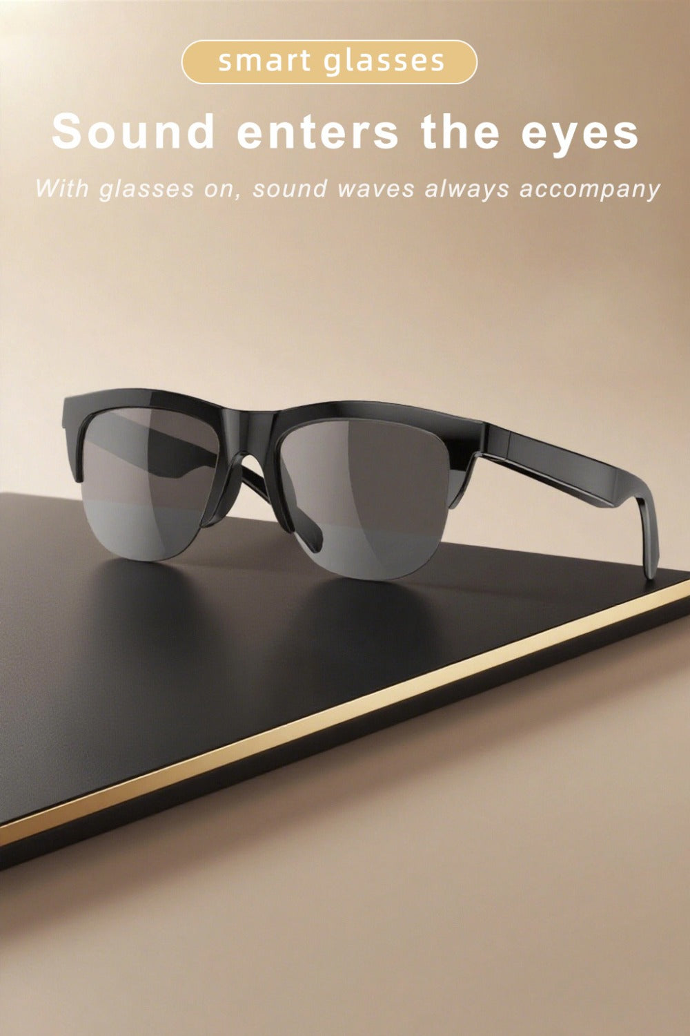 Smart Audio Glasses Open Ear Wireless HD Immersive Sound for Bedside Audio, Alarms and Room Entertainment