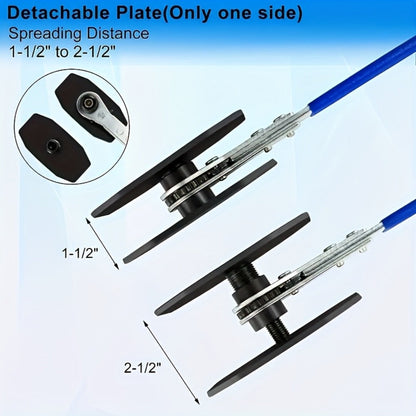 Blue-Handle Ratchet Brake Caliper Press with Removable Plate and Two Hook Bundle Options Pictured
