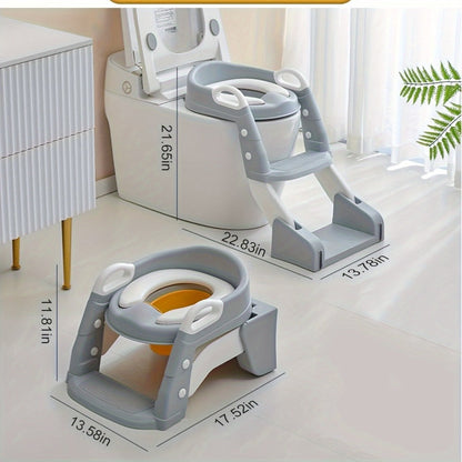 Potty Training Seat with Step Ladder 2-in-1 Toddler Toilet Seat & Stool - Foldable Kids Potty Chair with Splash Guard
