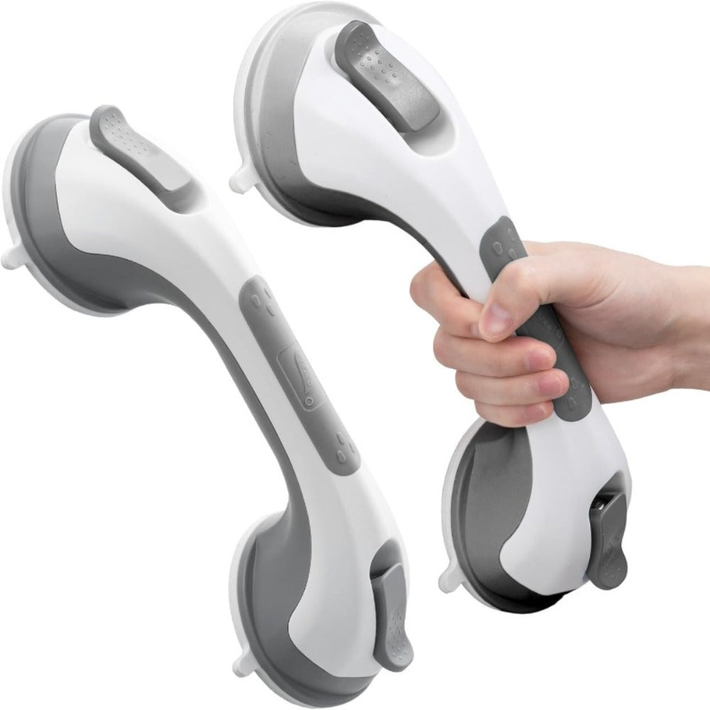 Grab Bar for Shower Suction Cup 12 Inch Bathroom Safety Handle No Drill Removable Shower Grip for Entryways, Bedrooms and Living Spaces