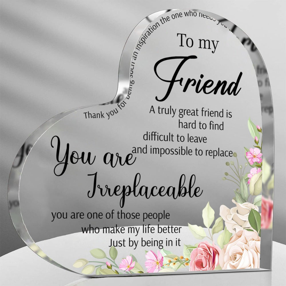 Sunflower Acrylic Friendship Gift for Women, Bestie Birthday Christmas Thank You Present Unbiological Sister BFF Keepsake