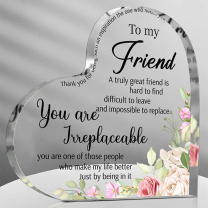 Sunflower Acrylic Friendship Gift for Women, Bestie Birthday Christmas Thank You Present Unbiological Sister BFF Keepsake