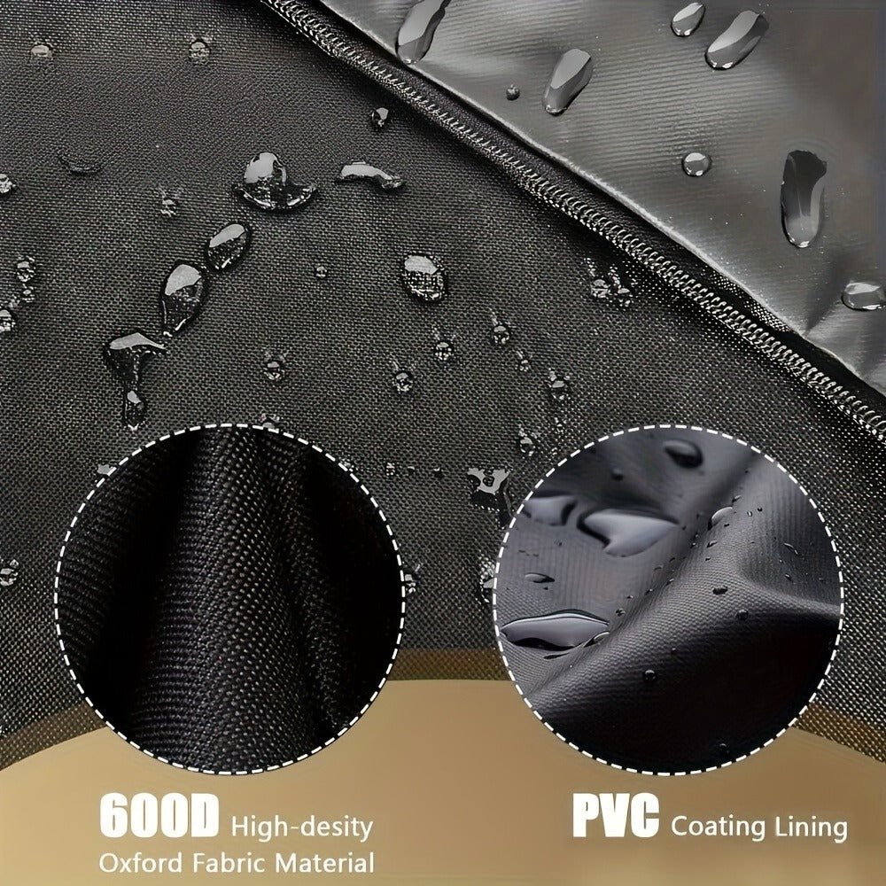 600D Weatherproof Outdoor TV Cover with Roll-Up Flap & 3-Side Zipper – Non-Scratch Liner, Remote Pocket, Wall Mount Compatible, 30–50 Inch