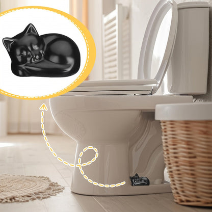 Black Cat Ceramic Toilet Bolt Caps 2-Pack – Decorative Cat Toilet Bolt Screw Cover Caps, Cute Bathroom Decor for Cat Lovers