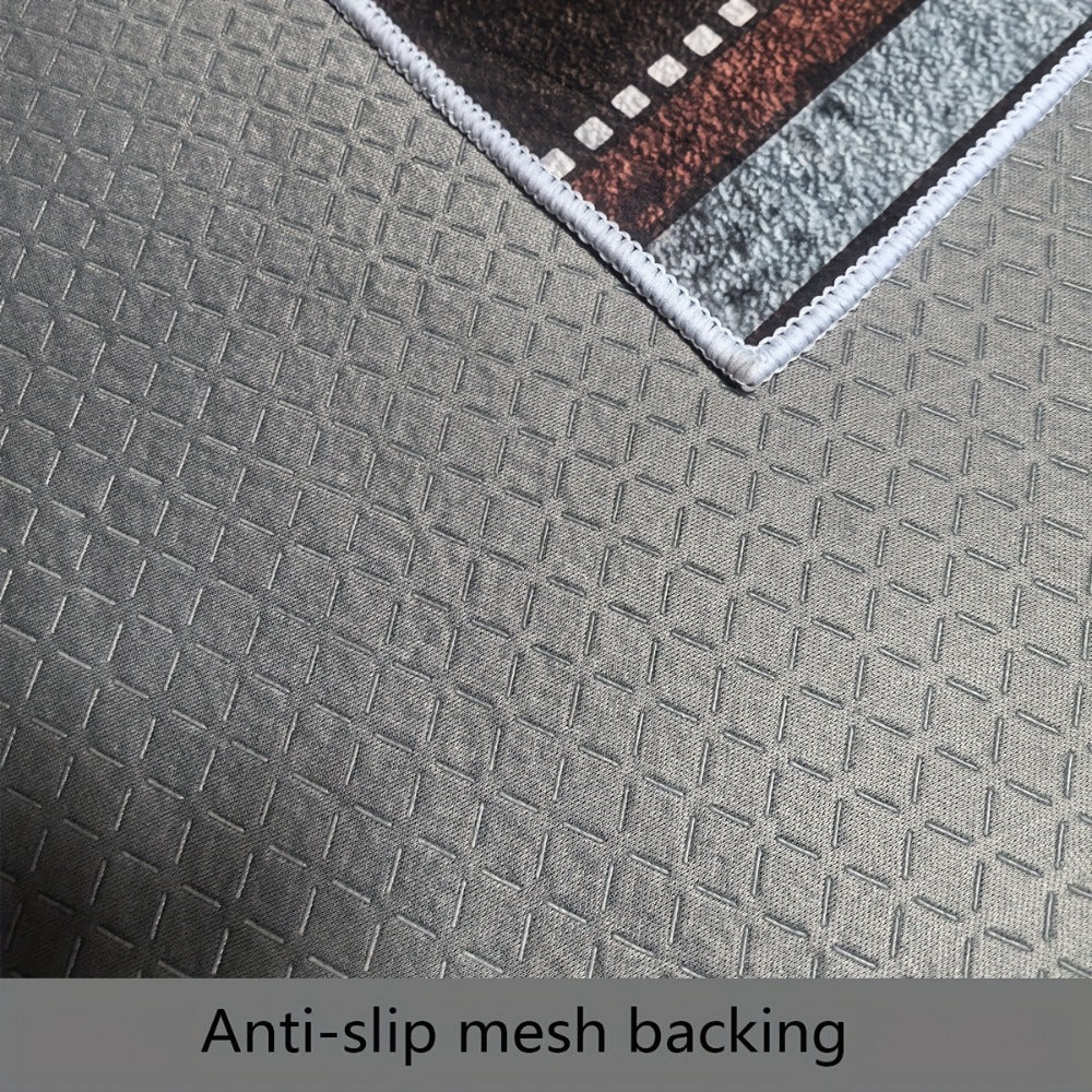 Area Rug Bohemian Vintage Flannel with 1000 g/m² Needle-Punch Weave in Three Washable Sizes