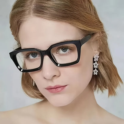 Five-Pair Candy-Color Square Clear-Lens Eyewear Set with Black, Yellow, Red, Clear and Pink Frames