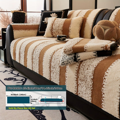 Sofa Cover, Thick Plush Jacquard Couch Pad in Four Colors with Loveseat and Extra-Large Sizes