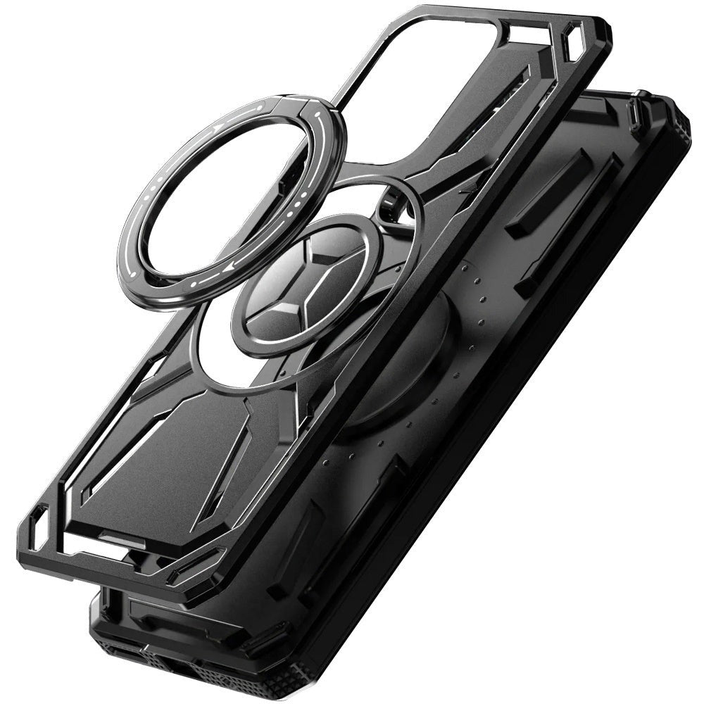 Phone Case Ring Stand Cover with Tempered Glass Protector for Moto G Power 5G 2025 in Five Colors