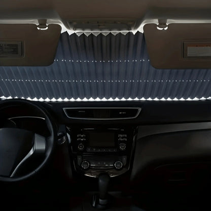 Front Window Sunshade Auto Retractable 46cm | Thermal Insulation Sun Blocking, Easy Fold & Store, Summer Essential Car Accessory for Sedan