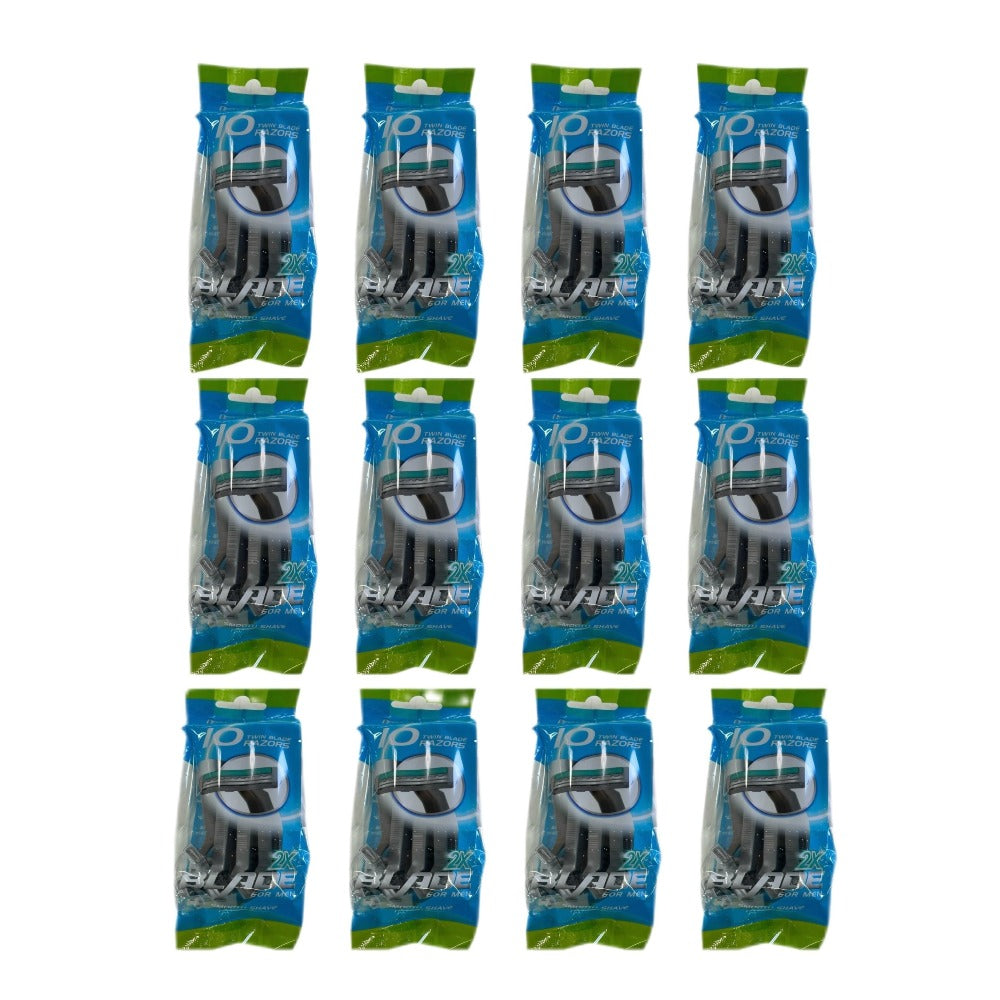 Disposable Razors Bulk 120 Pack Double Blade Stainless Steel – Fresh Smooth Close Shave for Men & Women, Face Legs Underarms Body Hair
