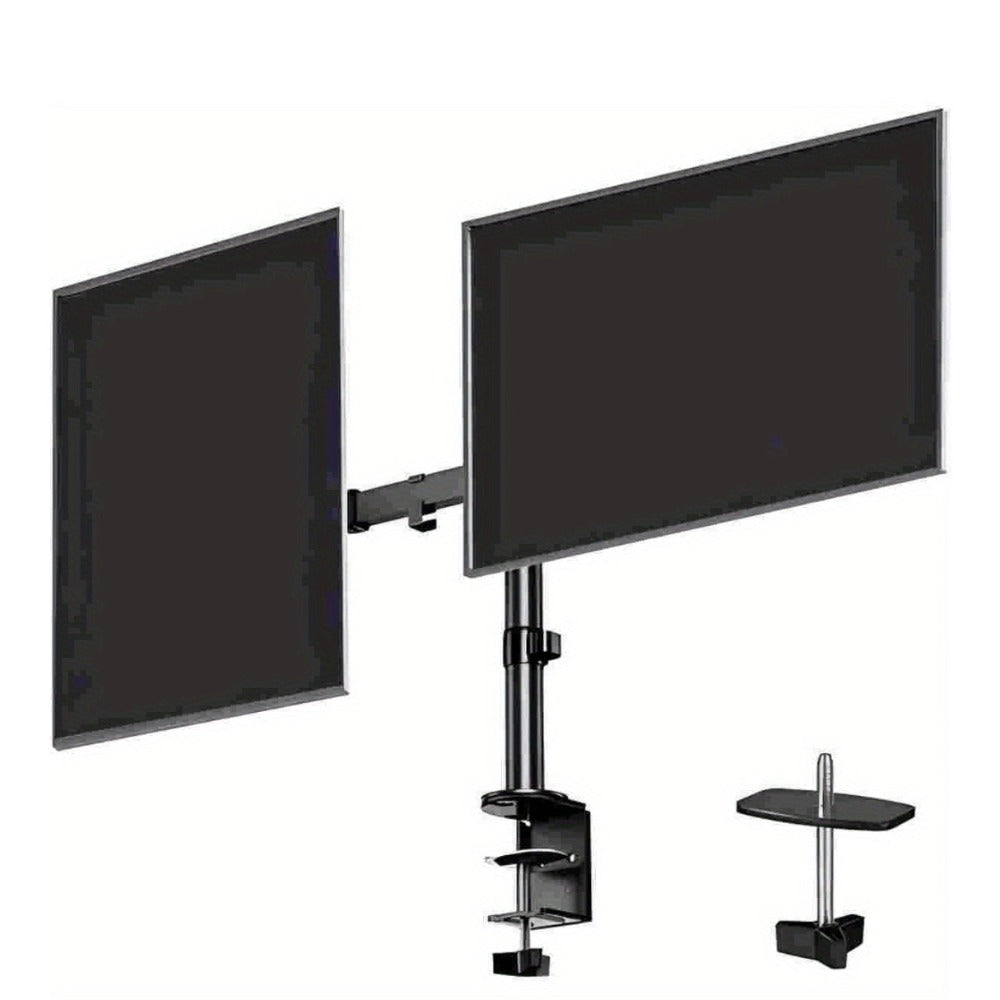 Adjustable Dual Monitor Arm for 13-32 Inch Screens, VESA 75x75/100x100mm, 45° Tilt 90° Swivel 360° Rotation