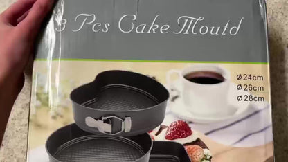 Removable Bottom Cake Pan Set, Nonstick Carbon Steel Round & Heart Shaped Springform Baking Pans