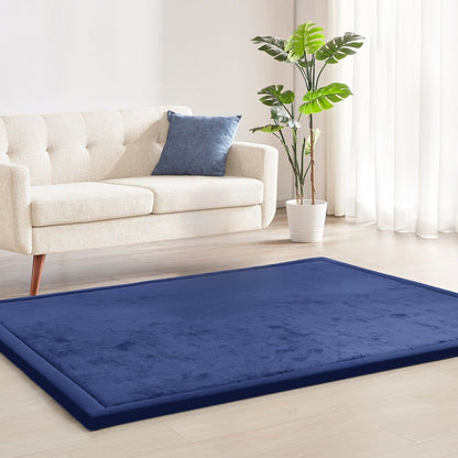 Padded Tatami-Style Area Rug in Six Solid Colors with 50-Inch Square to 79 x 118-Inch Sizes