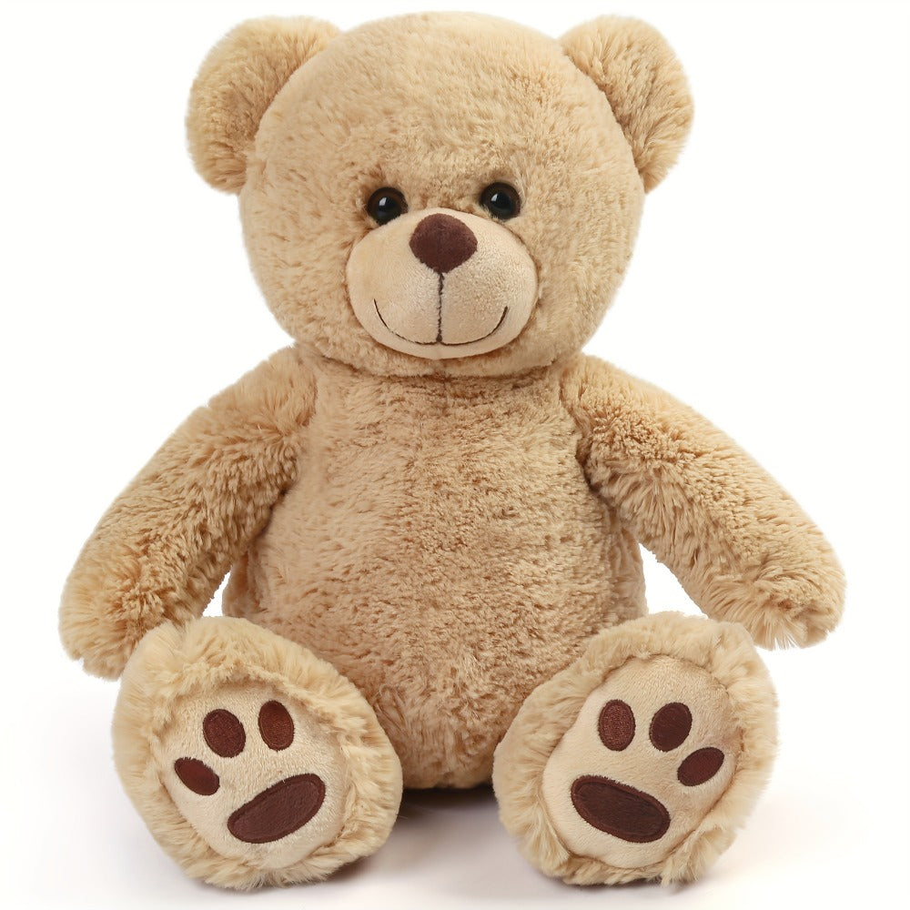 Plush Toy Soft Brown Teddy Bear in 10-Inch or 12-Inch Sizes with Classic Paw-Pad Details for Character Display, Room Decor and Gift